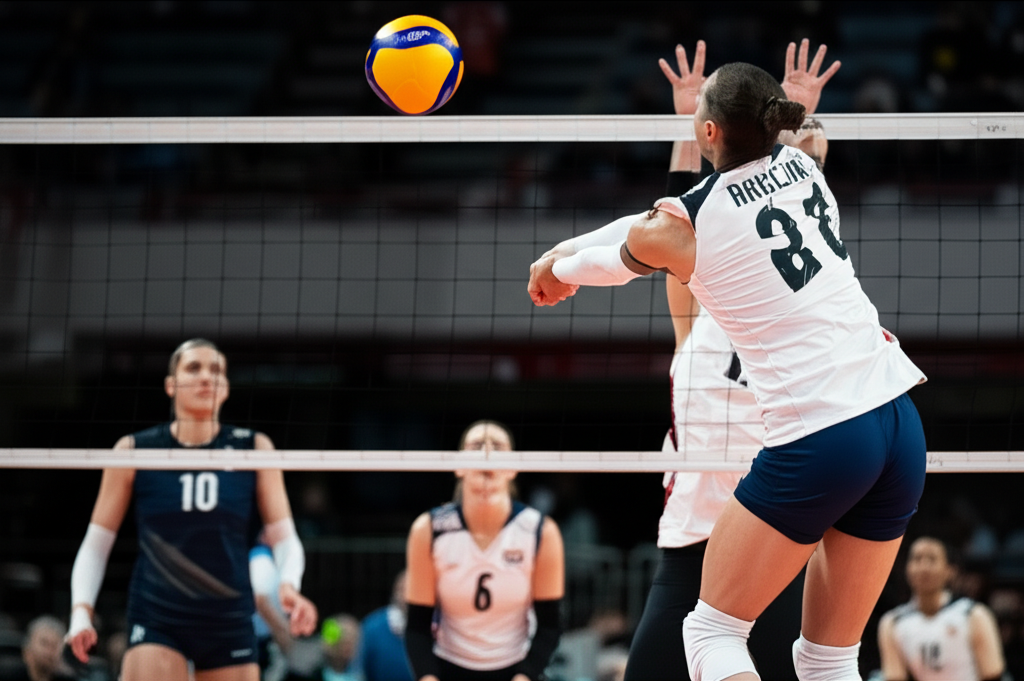 Generate a high-quality, relevant image prompt for an article about: Do Volleyball Players Have Numb