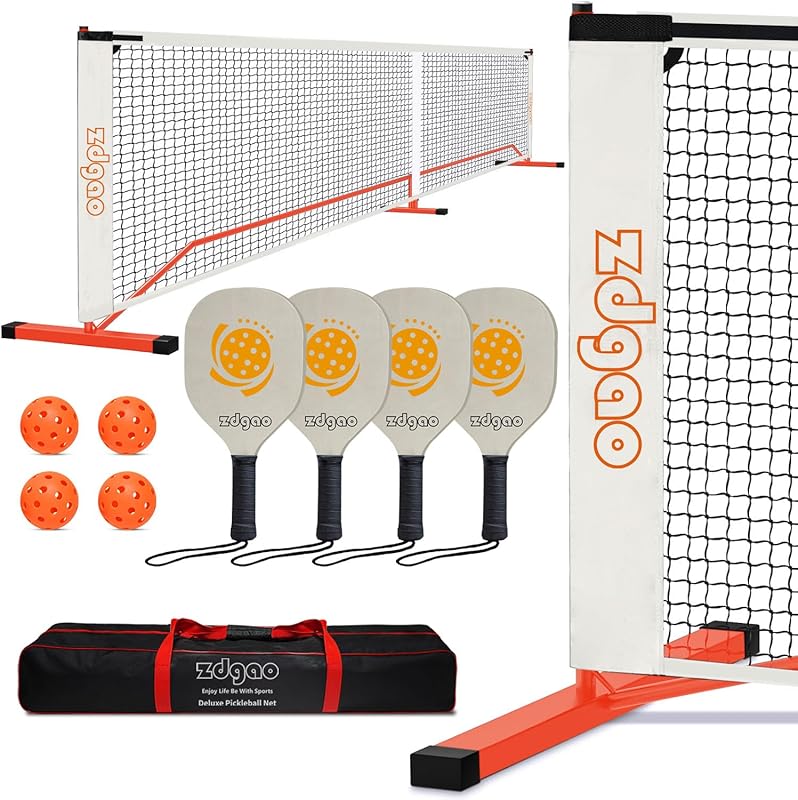 Portable 22FT Regulation Pickleball Net Set with 4 Paddles, Outdoor Ba