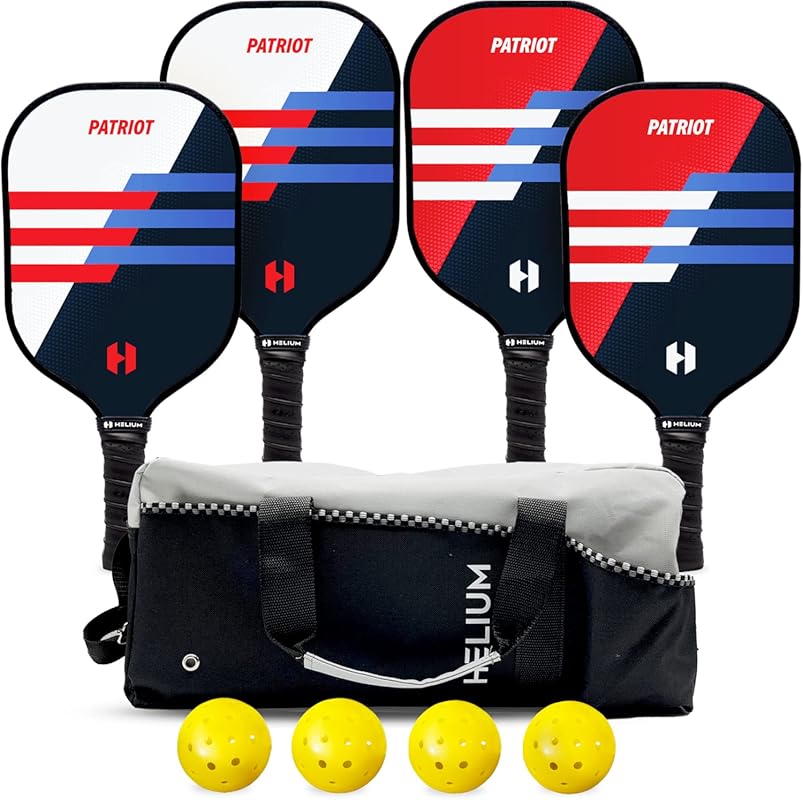 Helium Pickleball Paddles Set of 4: USAPA Certified, Graphite Fibergla