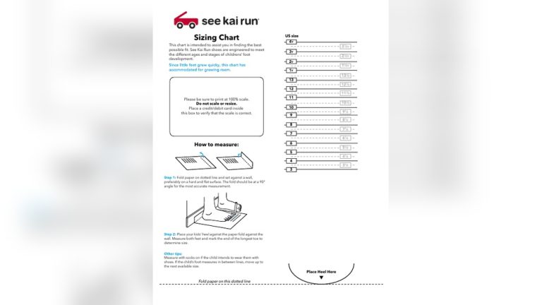 See Kai Run Shoe Size Chart